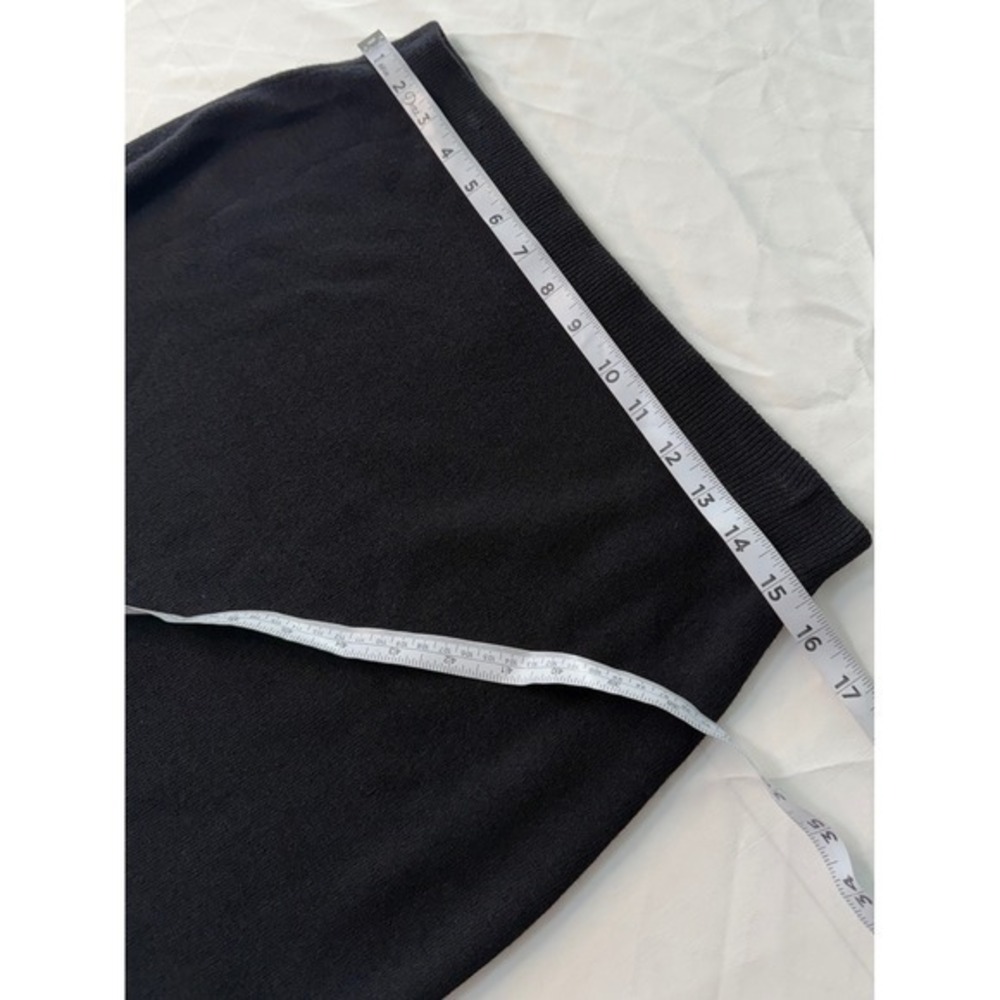 VTG Eileen Fisher 100% Wool Black Knit Skirt Midi Maxi Pull On Elastic Waist Med - Picture 5 of 6